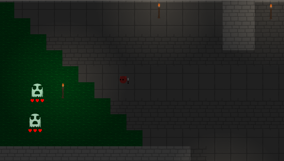 Screenshot of an imp facing some ghosts