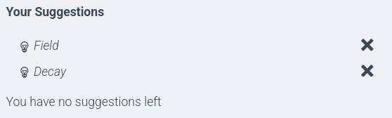 My suggestions for the theme: "Field" and "Decay".