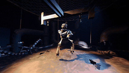 A robot celebrating with a victory dance